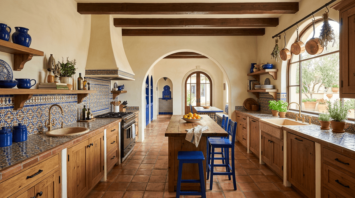 Home staging virtuale stile mediterraneo — Cucina