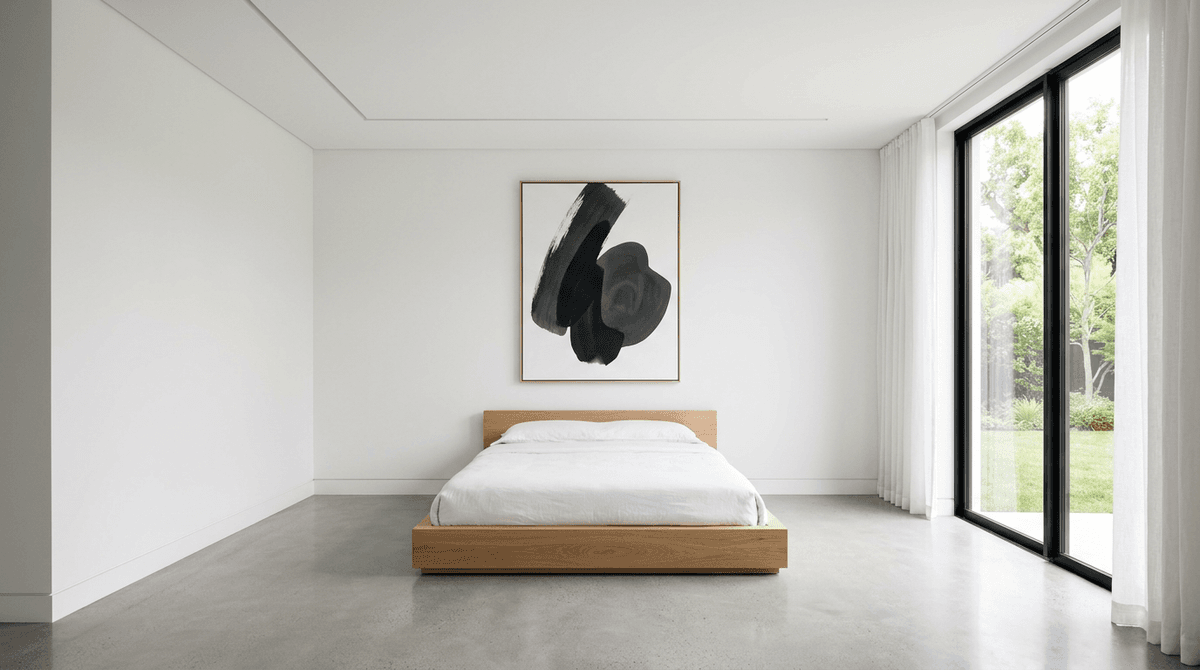 Virtuele home staging in minimalistische stijl — Slaapkamer