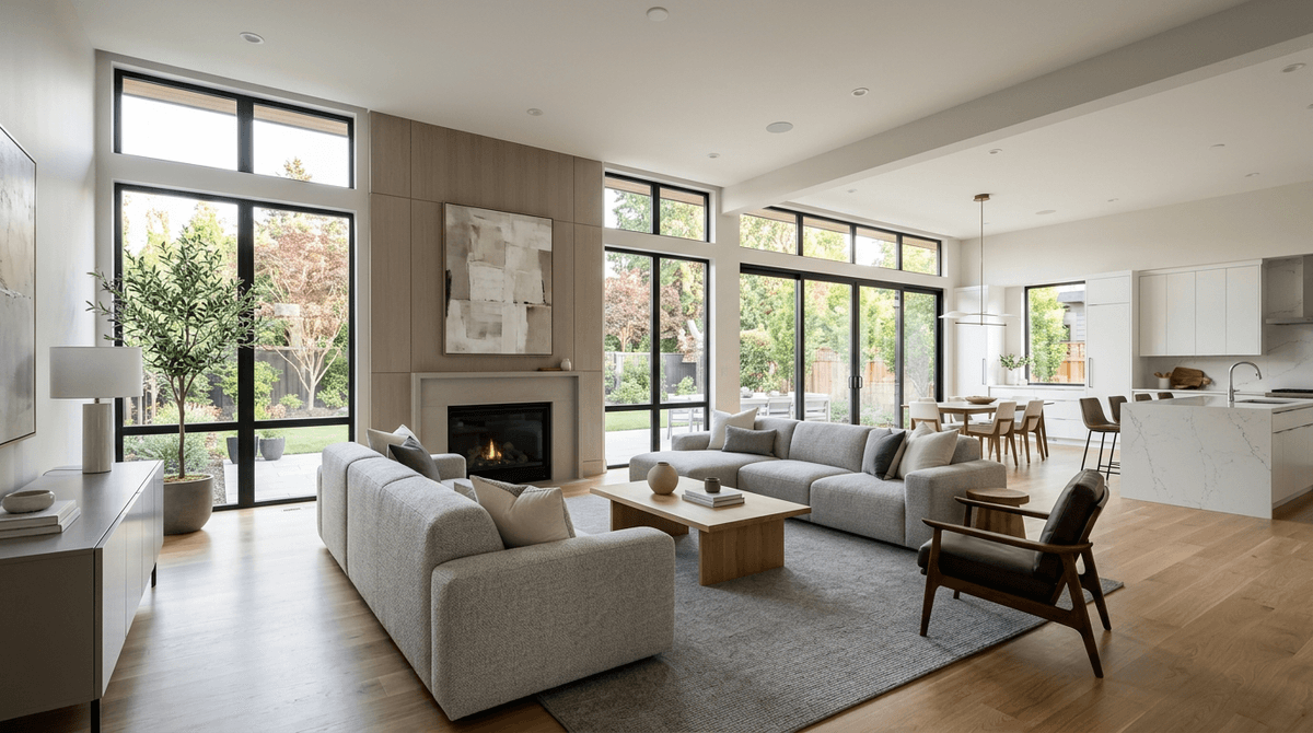 Home staging virtual estilo moderno — Salón