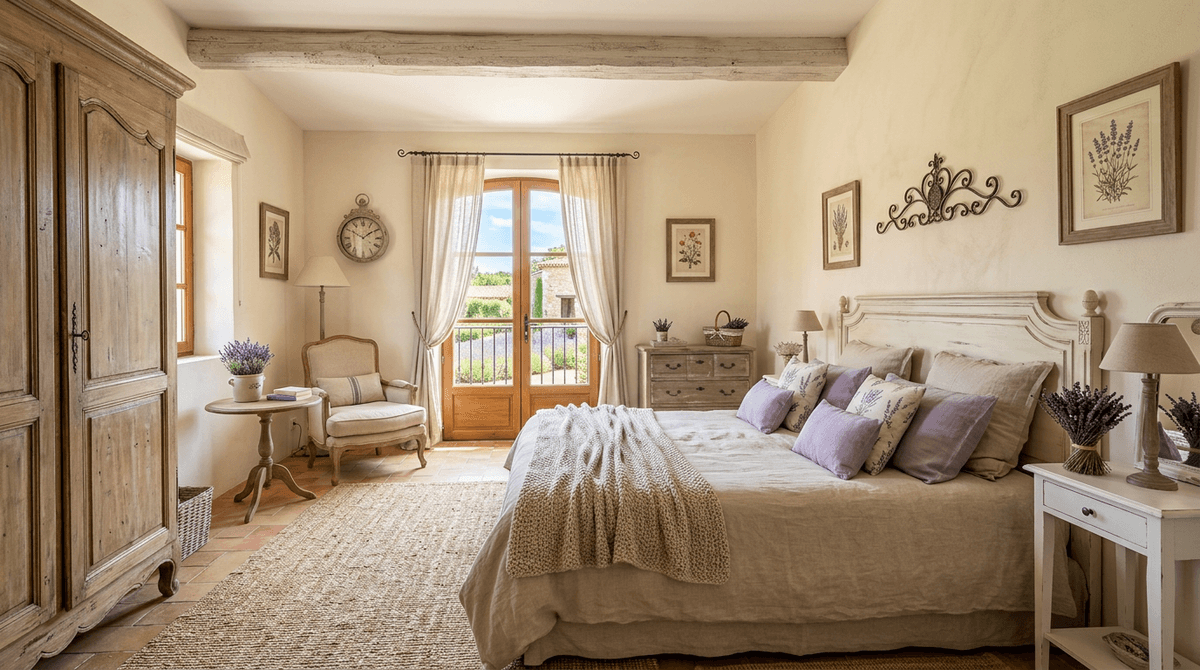 Virtuele home staging in Provencaalse stijl — Slaapkamer