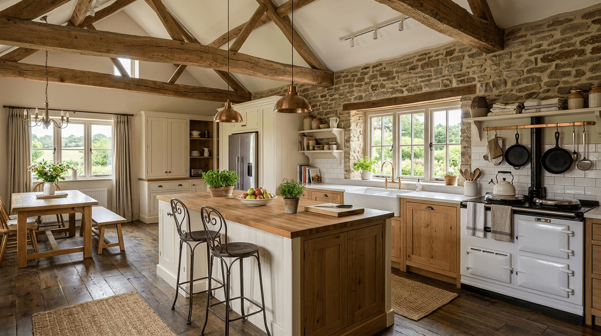 Home staging virtuale stile rustico — Cucina