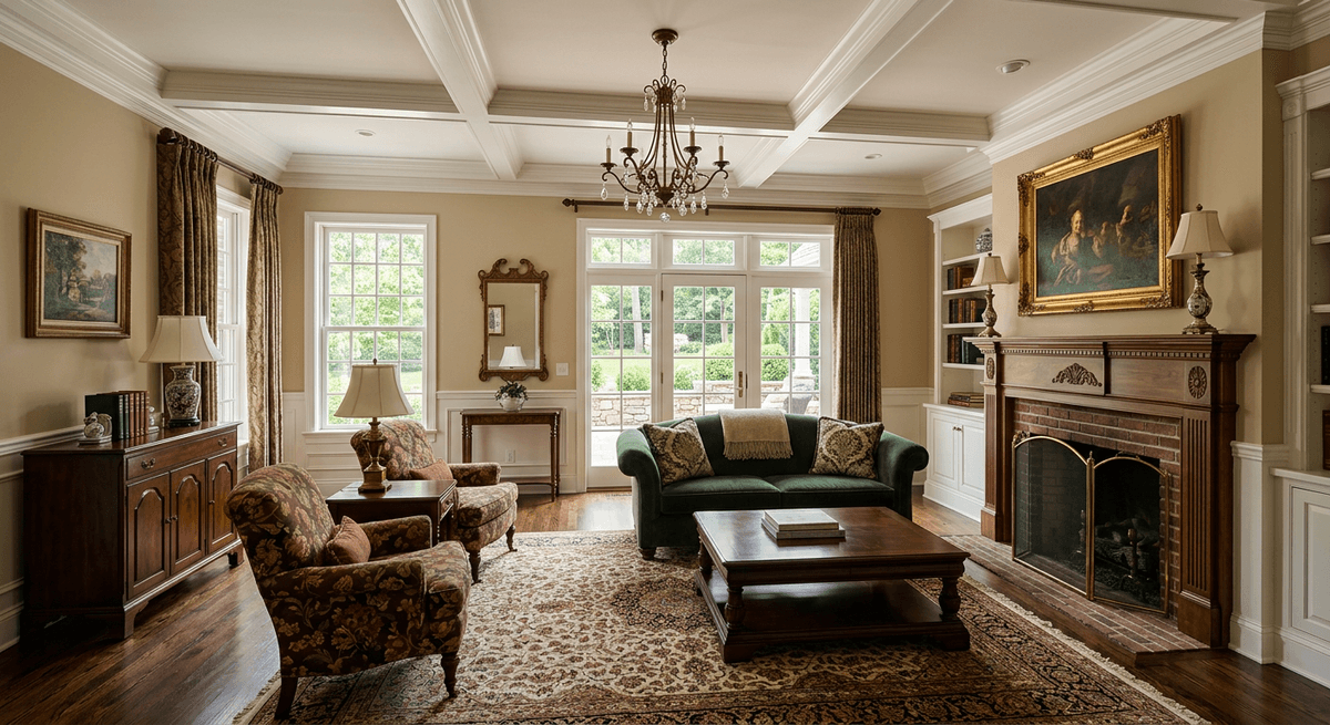 Home staging virtuel style traditionnel — Salon