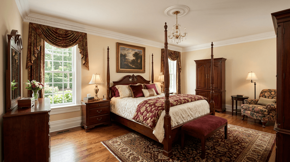 Home staging virtuel style traditionnel — Chambre
