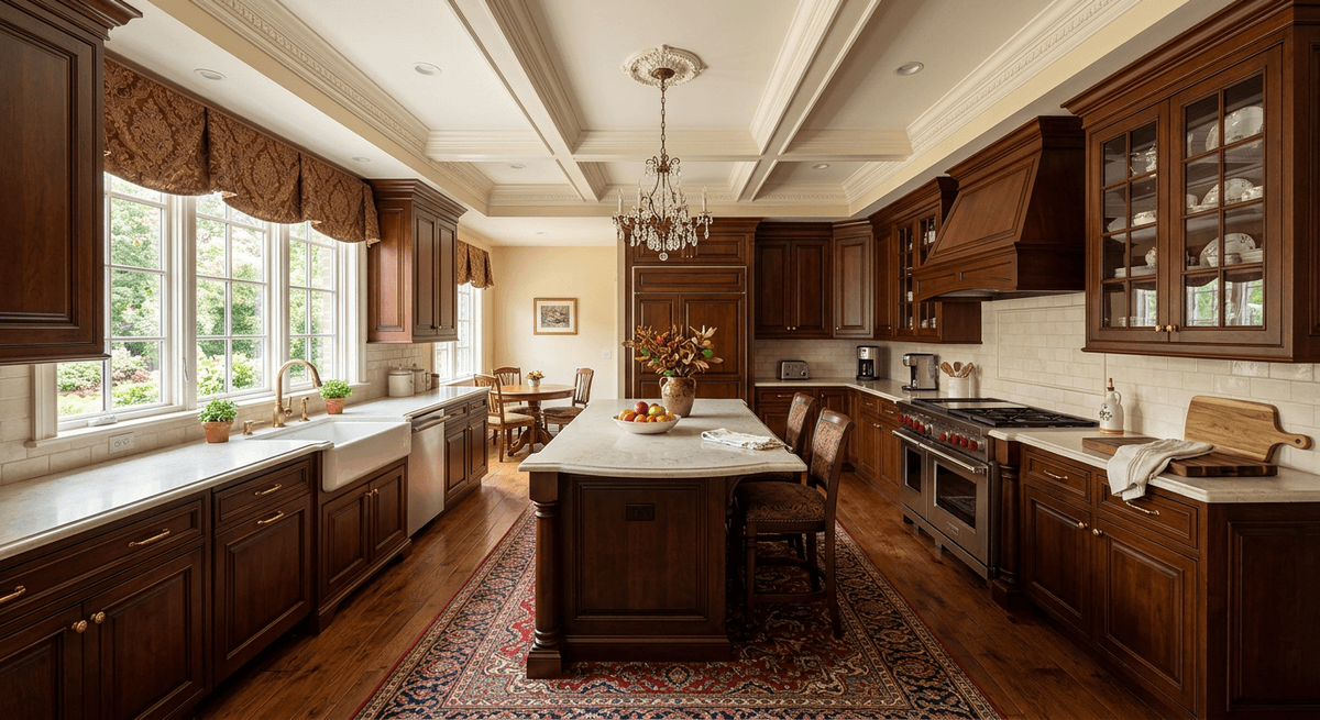 Home staging virtuel style traditionnel — Cuisine
