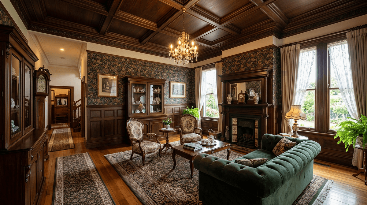 Virtuelles Home Staging im viktorianischen Stil — Wohnzimmer
