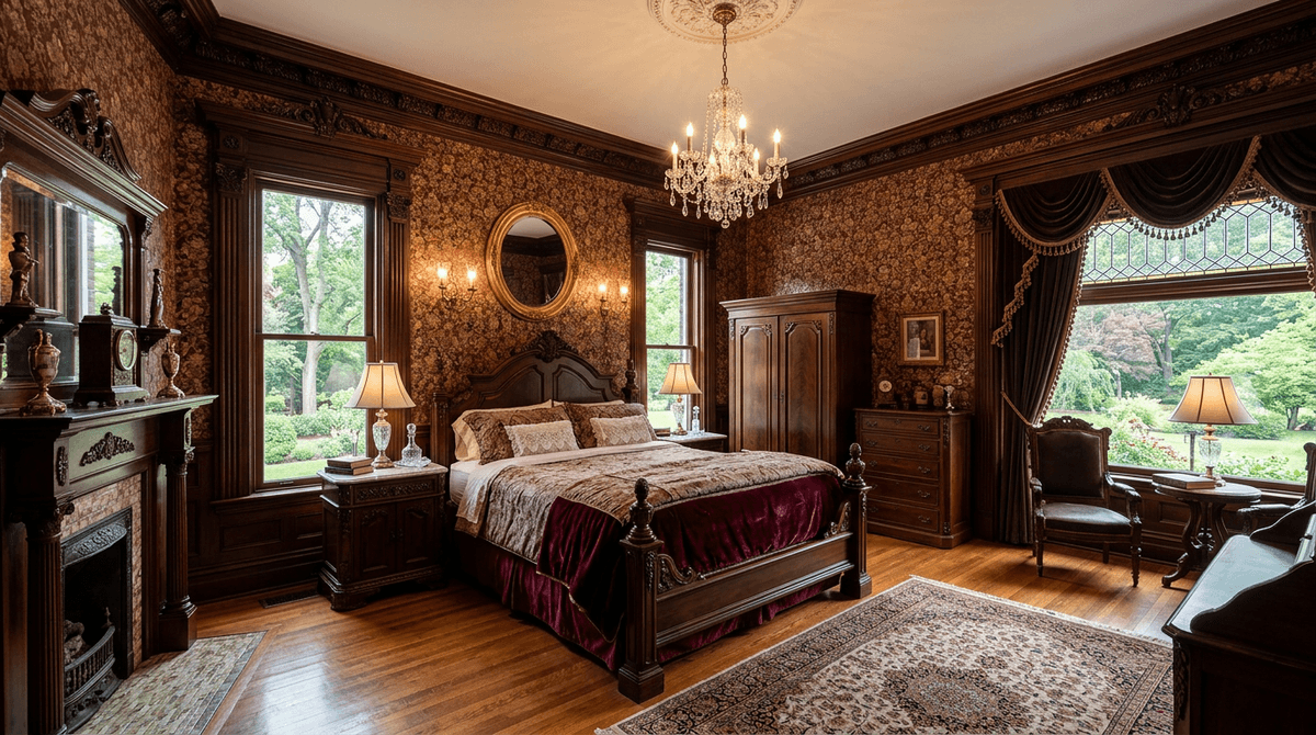 Virtuelles Home Staging im viktorianischen Stil — Schlafzimmer