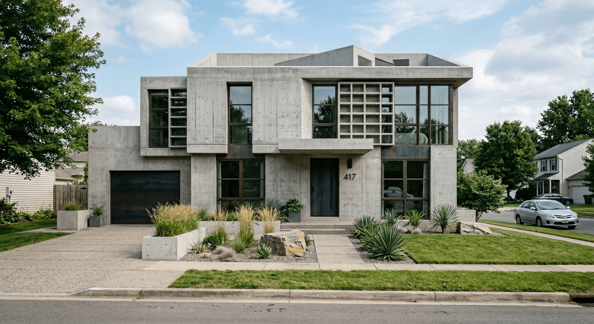 Rénovation de façade style brutaliste