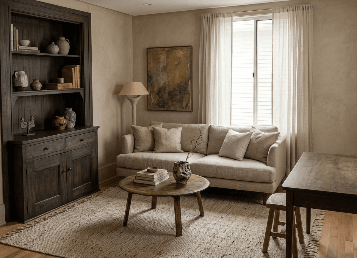 Home staging virtuel style wabi-sabi